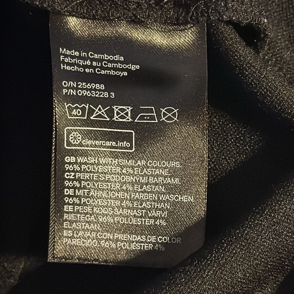 Divided black minimalist spaghetti straps ruched front slit midi dress Sz L - Picture 6 of 9